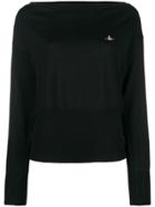 Vivienne Westwood Slash Neck Logo Sweater - Black