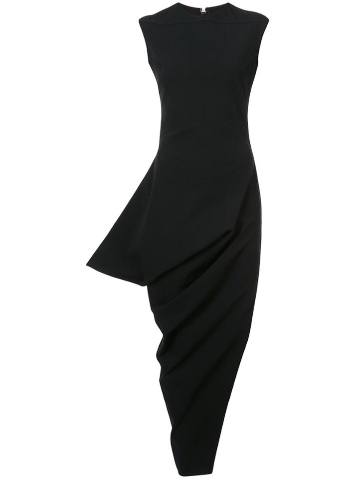Rick Owens Side Slit Midi Dress - Black