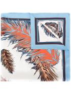 Emilio Pucci - Feather Print Scarf - Women - Silk - One Size, Blue, Silk