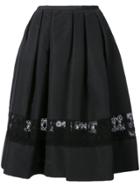 Carolina Herrera Lace Insert Skirt - Black