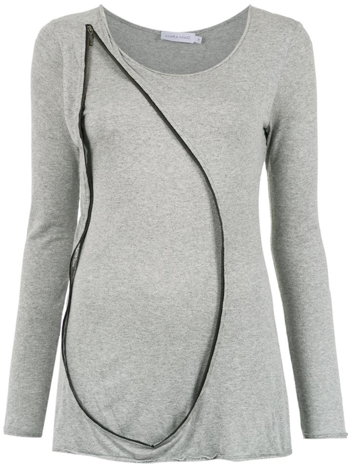 Mara Mac Zip Panelled Blouse - Grey