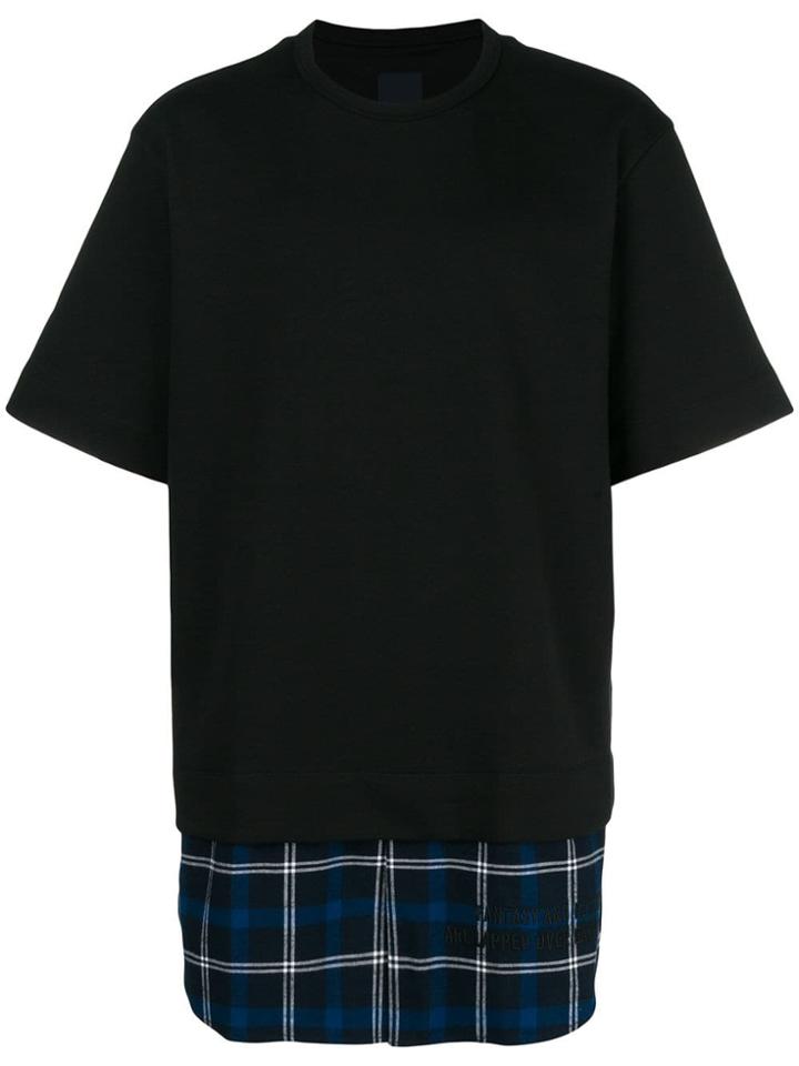 Juun.j Contrast-hem T-shirt - Black