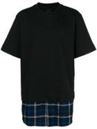 Juun.j Contrast-hem T-shirt - Black