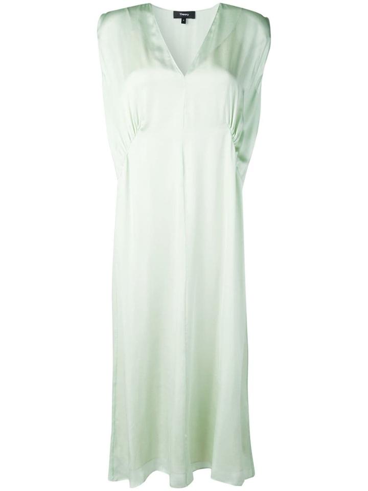Theory V-neck Flared Dress - Green