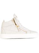 Giuseppe Zanotti Design Kriss Crocodile Effect Hi-top Sneakers, Women's, Size: 40, Grey, Leather/rubber