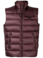 Prada Logo Padded Gilet - Red