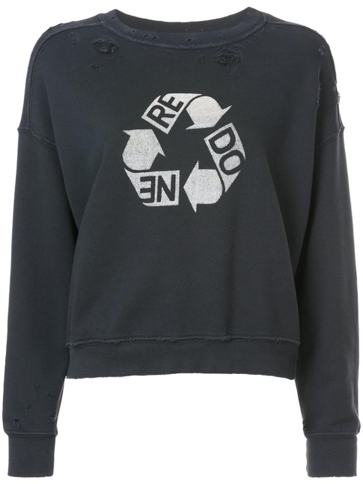 Re/done Recycle Crew Neck Sweatshirt - Black
