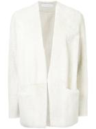 Inès & Maréchal Shearling Open Front Jacket - White