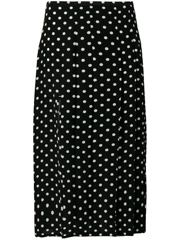 Rixo London Polka Dot Pleated Skirt - Black