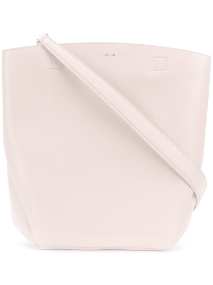 Jil Sander Logo Stamp Tote - Pink & Purple