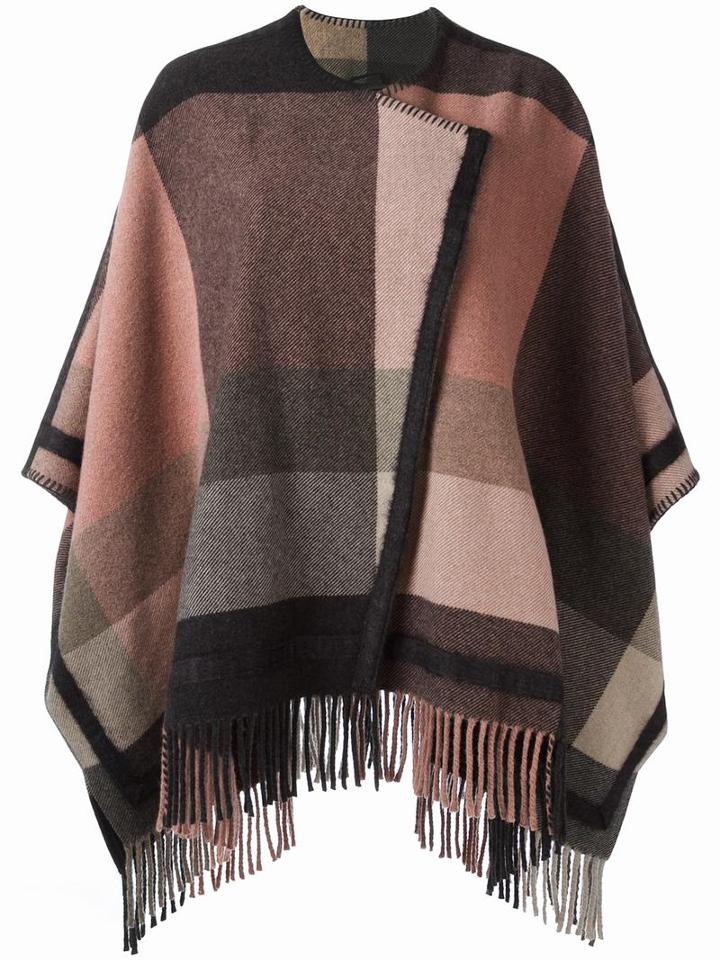 Etro - Checked Cape - Women - Nylon/polyamide/viscose/wool - 42, Nylon/polyamide/viscose/wool