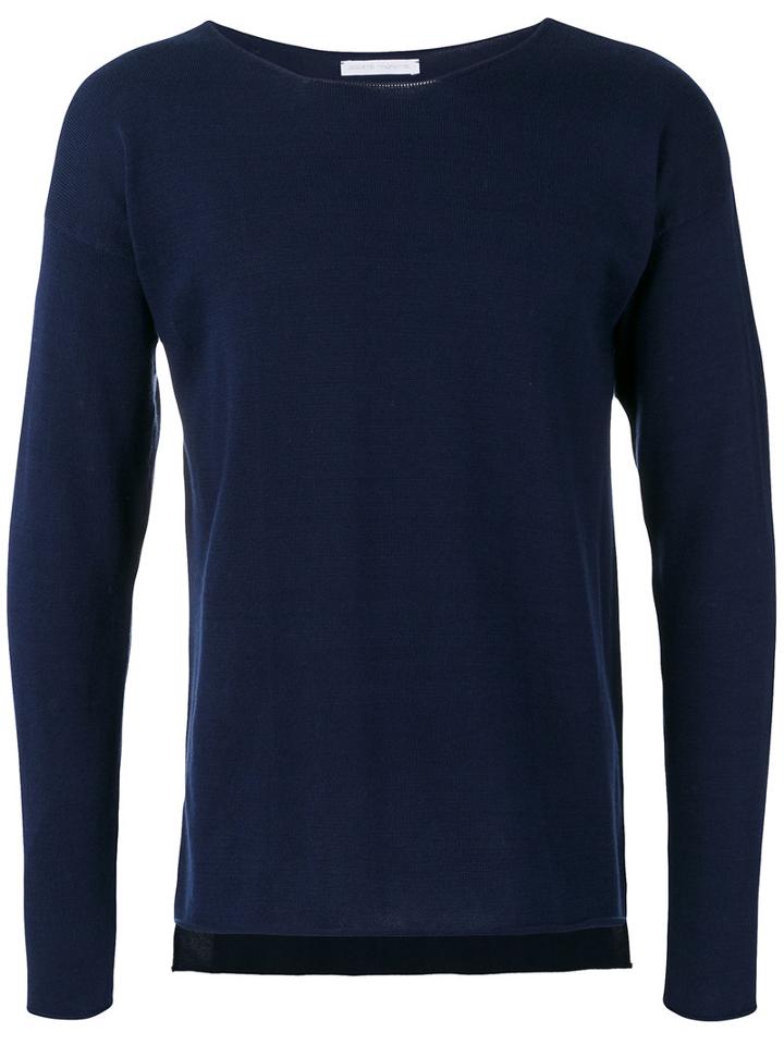 Société Anonyme - Asymmetric Hem Pullover - Men - Cotton - 2, Blue, Cotton