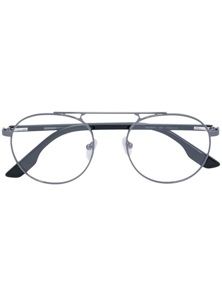 Mcq By Alexander Mcqueen Eyewear Round Frame Glasses - Metallic