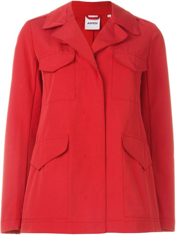 Aspesi Flap Pocket Jacket, Women's, Size: L, Red, Cotton/polyester