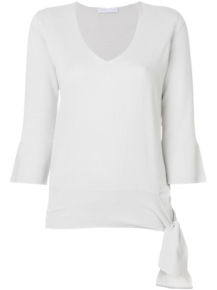 Fabiana Filippi V-neck Stretch Top - Grey