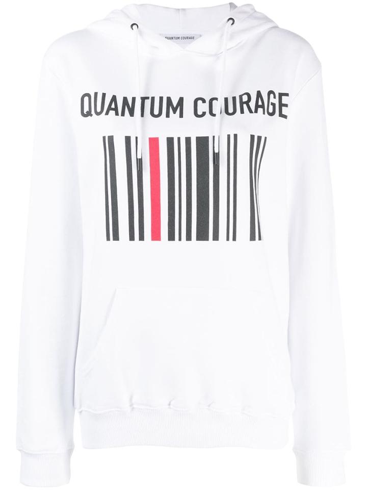 Quantum Courage Logo Print Hoodie - White