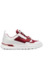 Prada White And Red Work Leather Sneakers
