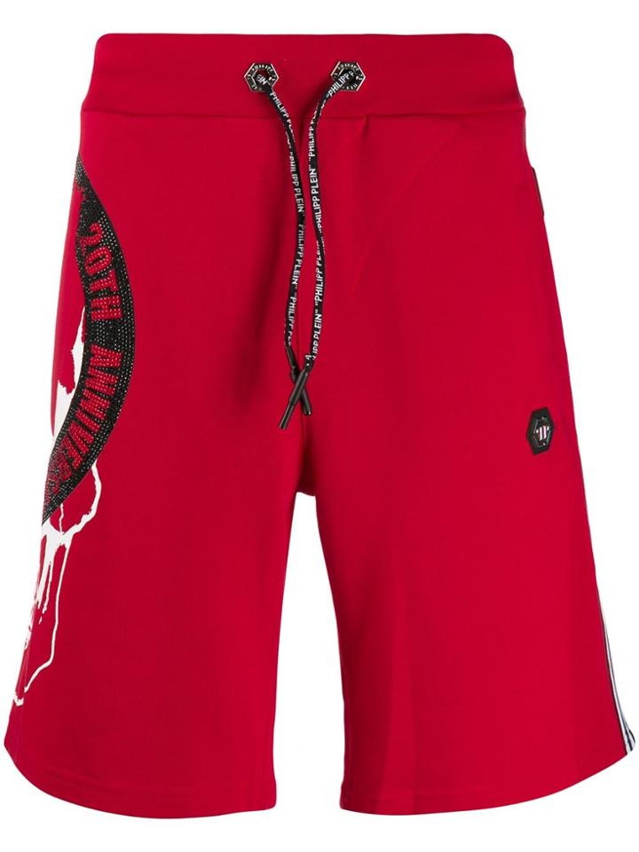 Philipp Plein 20th Anniversary Jogging Shorts - Red