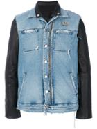 Road To Awe - Studded Biker Jacket - Men - Cotton/leather/polyester/spandex/elastane - L, Blue, Cotton/leather/polyester/spandex/elastane