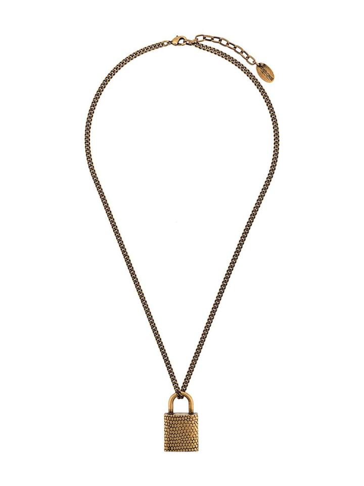Roberto Cavalli Padlock Pendant Necklace - Gold