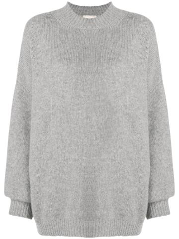 Fine Edge Oversized Jumper - Grey