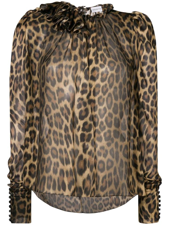 Magda Butrym Leopard Print Blouse - Brown