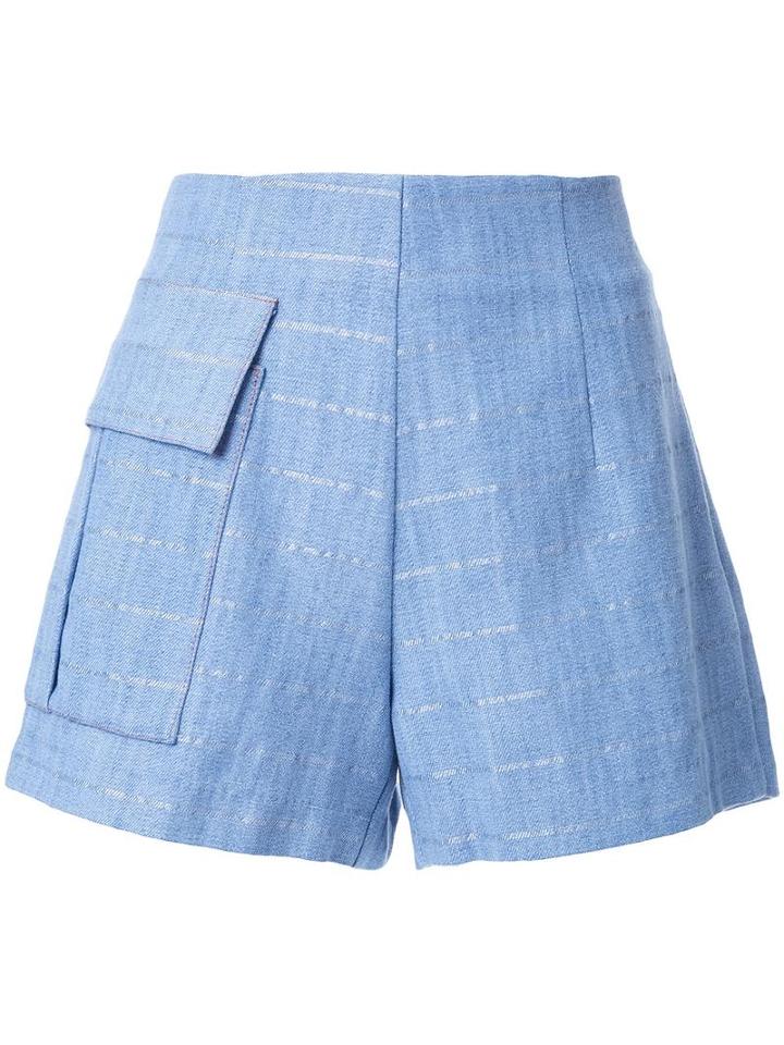 Manning Cartell Patch Pocket Striped Shorts, Women's, Size: 8, Blue, Cotton