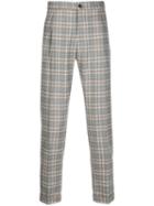 Berwich Check Print Slim Trousers - Grey