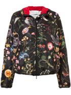 Red Valentino Birds Print Hooded Jacket - Black