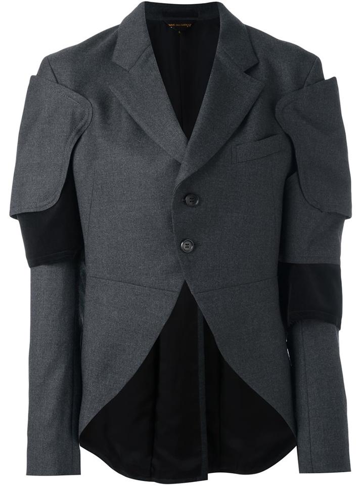 Comme Des Garçons Structured Fitted Jacket, Women's, Size: Large, Grey, Cotton/cupro/wool