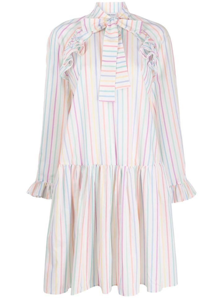 Sofie Sol Studio Striped Ruffled Dress - White