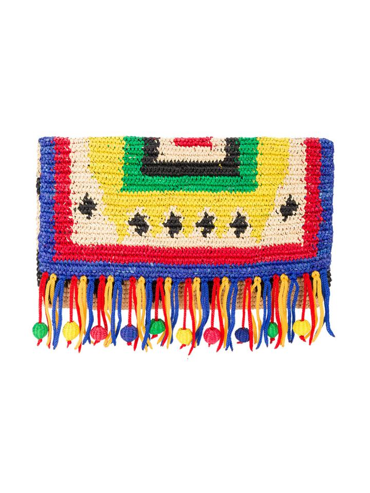 Sensi Studio Nalo Toquilla Woven Clutch - Multicolour