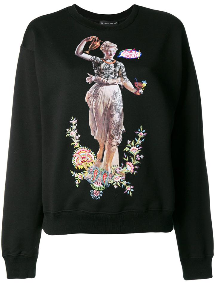 Etro Embroidered Graphic Sweatshirt - Black