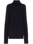 Esteban Cortazar Open-back Ribbed Turtleneck Jumper - Blue