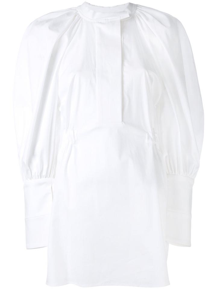 Ellery - Gathered Waist Mini Dress - Women - Cotton/spandex/elastane - 10, White, Cotton/spandex/elastane