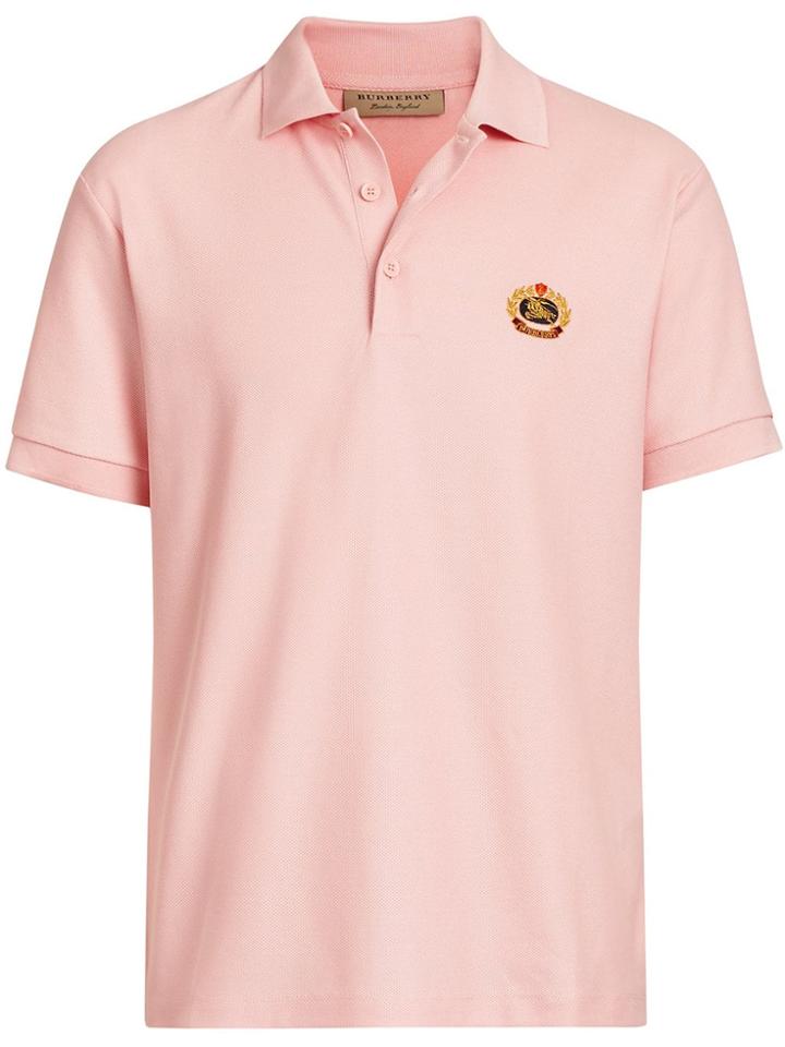 Burberry Archive Logo Cotton Piqué Polo Shirt - Pink & Purple