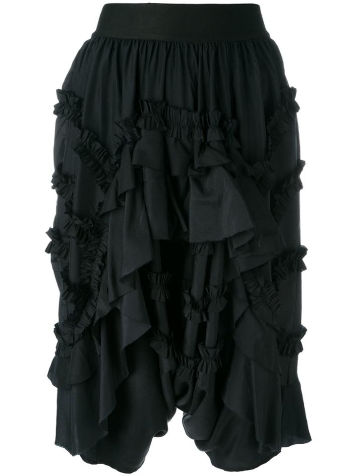 Faith Connexion Ruffled Knee-length Shorts - Black