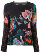 Etro Oriental Print Jumper, Women's, Size: 40, Black, Silk/cashmere