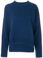 Mm6 Maison Margiela Asymmetric Side-stripe Jumper - Blue