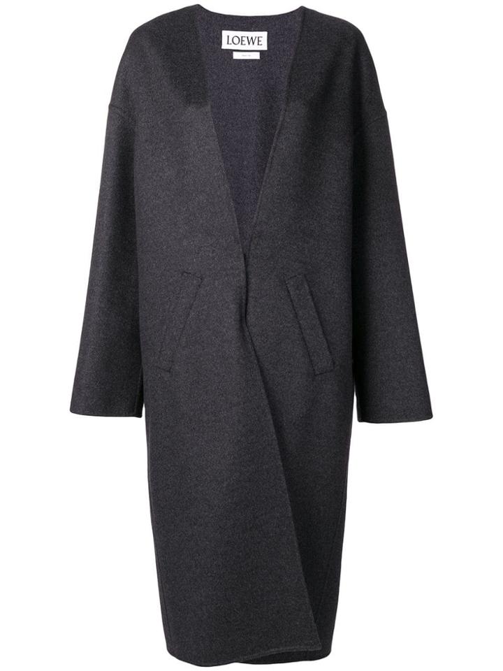 Loewe Collarless Coat - Grey
