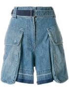 Sacai Statement Pockets Denim Shorts - Blue