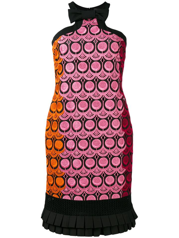 Capucci Embroidered Dress, Women's, Size: 42, Pink/purple, Cotton/polyamide/polyester/viscose