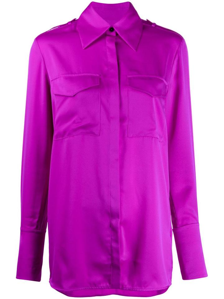 Victoria Victoria Beckham Wide-collar Plain Shirt - Purple
