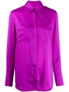 Victoria Victoria Beckham Wide-collar Plain Shirt - Purple