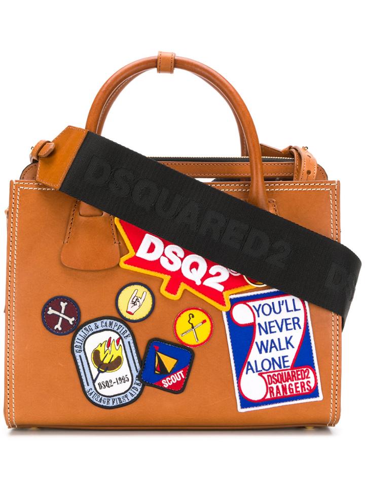 Dsquared2 Patch Detail Tote - Brown