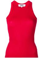 Msgm Ribbed Tank Top - Red