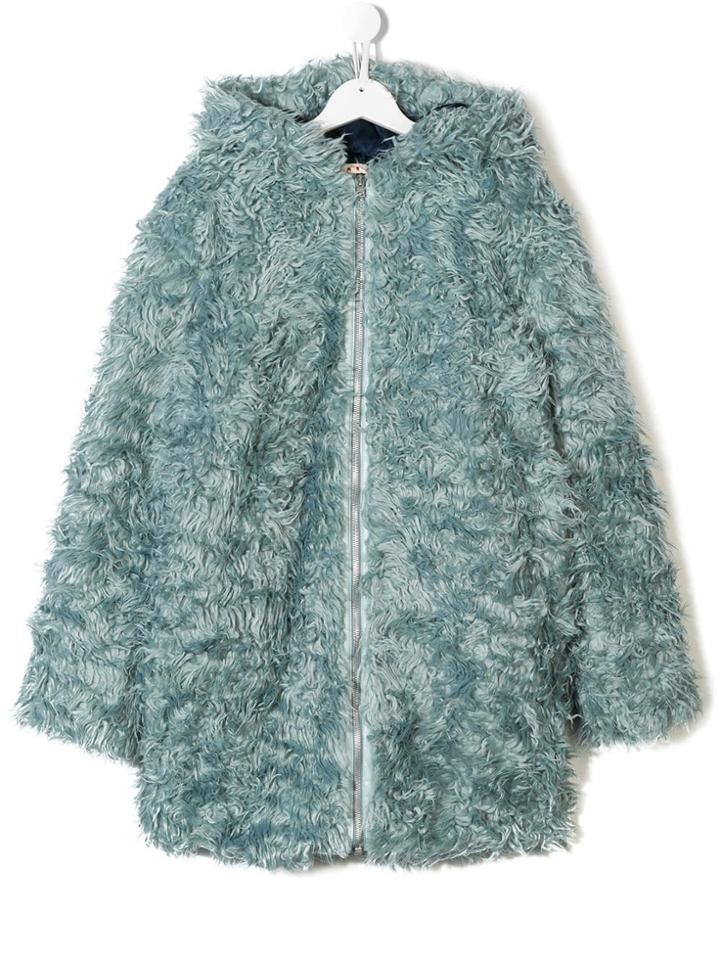 Marni Kids Teen Faux Fur Coat - Green