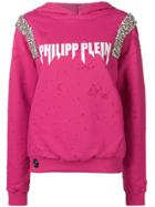 Philipp Plein Crystal-embellished Sweatshirt - Pink & Purple