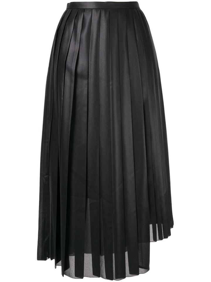 Tomorrowland Pleated Asymmetric Skirt - Black