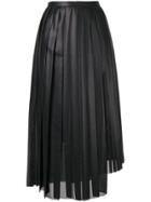 Tomorrowland Pleated Asymmetric Skirt - Black